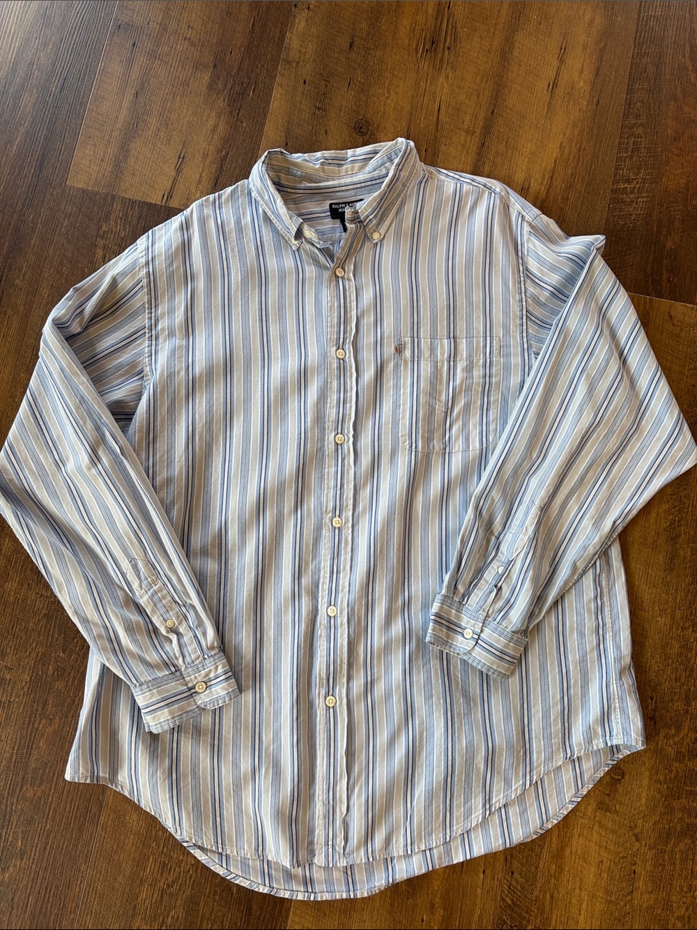 Vintage Ralph Lauren Jeans Co Blue Multi Stripe Button Down 
Perfect Oversized
